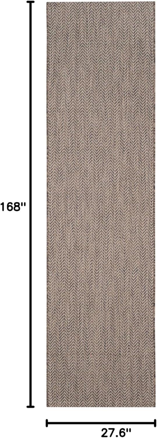 image:imageSAFAVIEH Washable Rug Outdoor Courtyard Collection 10 Square Black amp Beige NonShedding amp Easy Cleaning Ideal for Patio Backyard Mudroom CY802236621BrownBeige