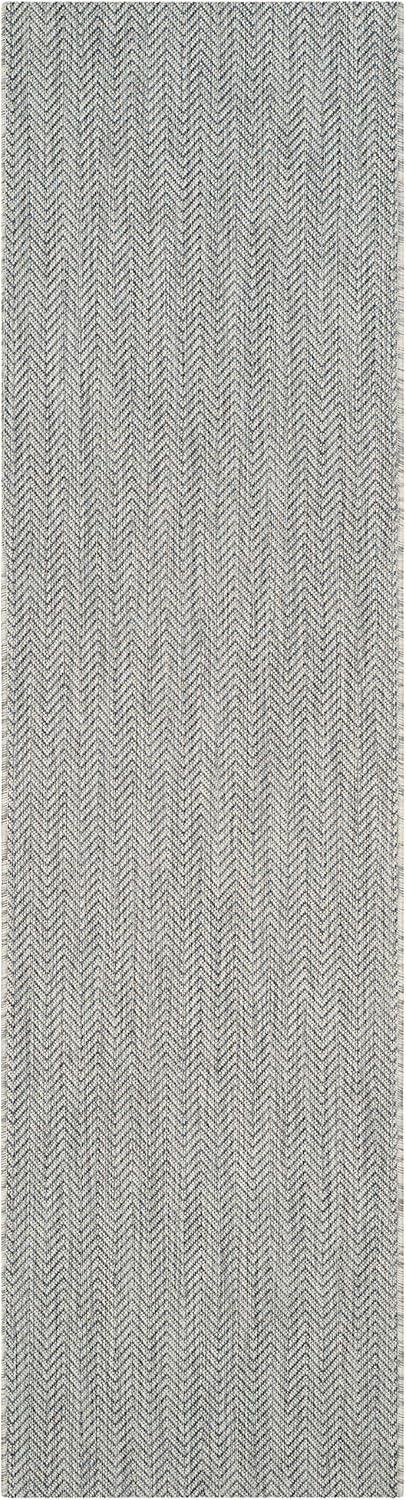 image:imageSAFAVIEH Washable Rug Outdoor Courtyard Collection 10 Square Black amp Beige NonShedding amp Easy Cleaning Ideal for Patio Backyard Mudroom CY802236621GreyNavy