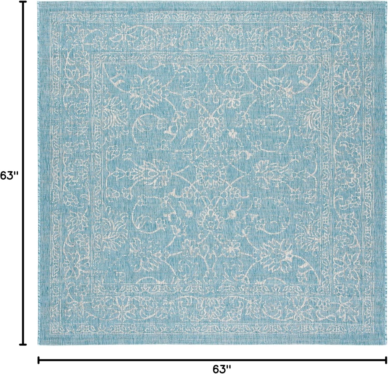 image:imageSAFAVIEH Washable Rug Outdoor Courtyard Collection 9 x 12 Aqua Blue amp Grey NonShedding amp Easy Cleaning Ideal for Patio Backyard Mudroom CY868037121AquaGrey