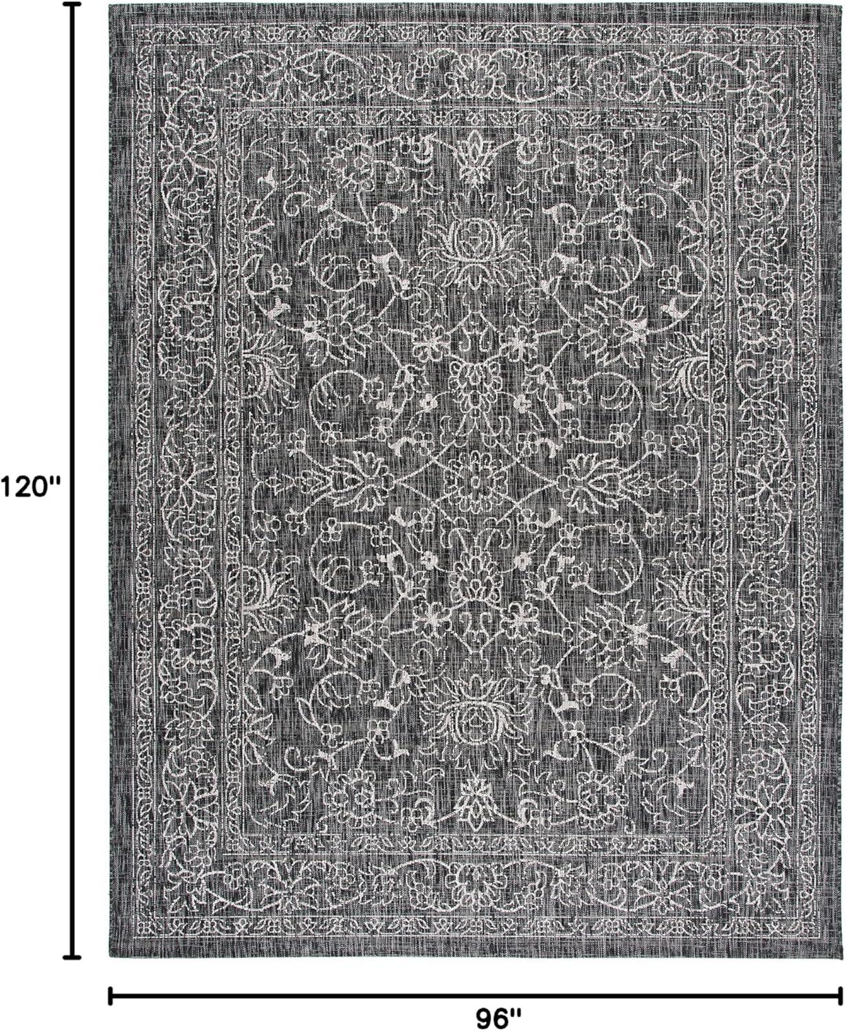 image:imageSAFAVIEH Washable Rug Outdoor Courtyard Collection 9 x 12 Aqua Blue amp Grey NonShedding amp Easy Cleaning Ideal for Patio Backyard Mudroom CY868037121BlackIvory
