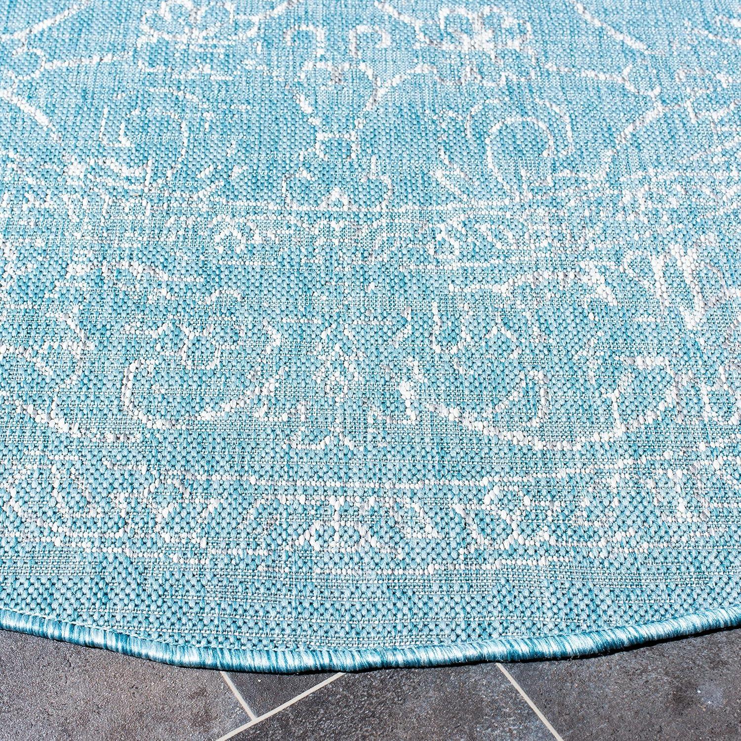 image:imageSAFAVIEH Washable Rug Outdoor Courtyard Collection 9 x 12 Aqua Blue amp Grey NonShedding amp Easy Cleaning Ideal for Patio Backyard Mudroom CY868037121AquaGrey