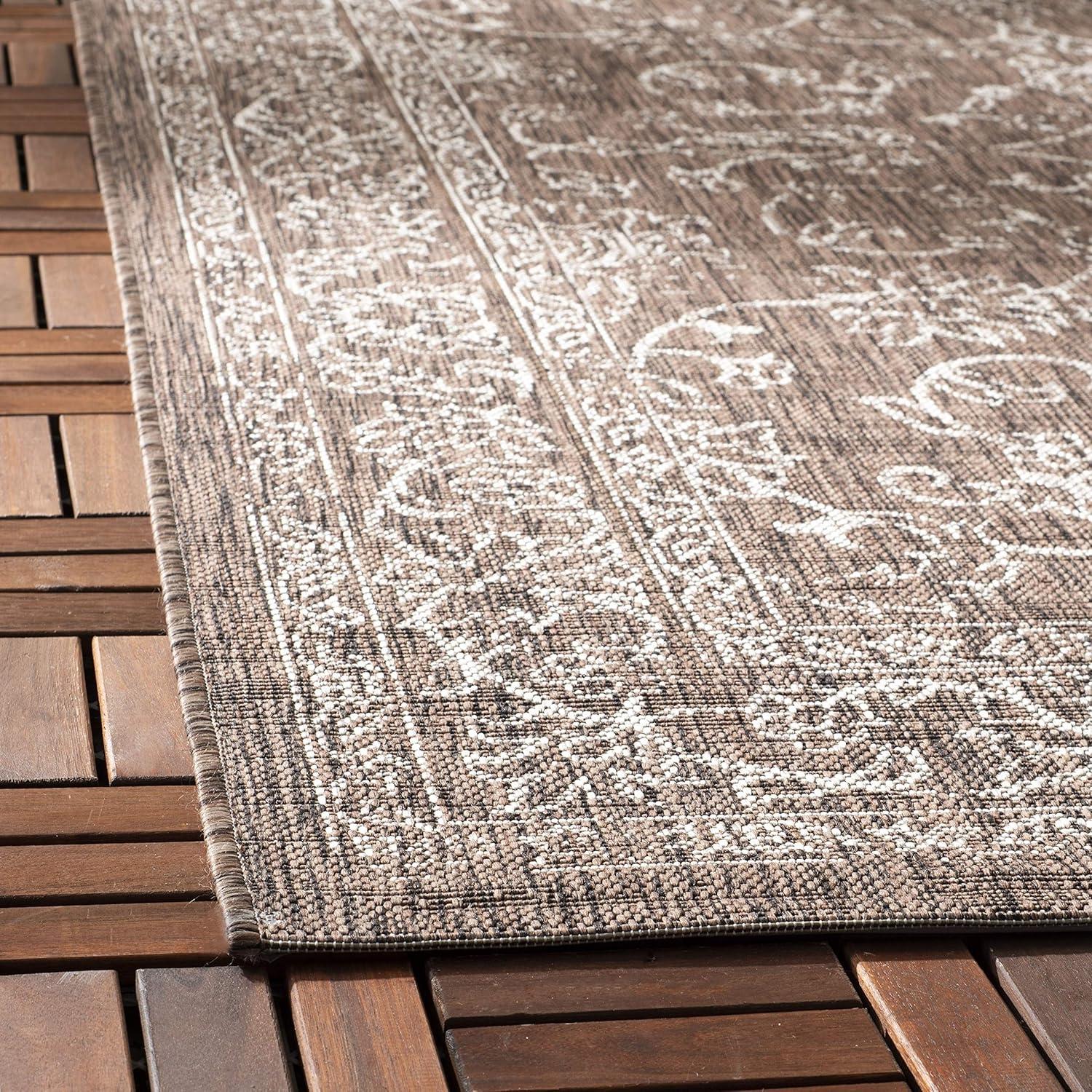 image:imageSAFAVIEH Washable Rug Outdoor Courtyard Collection 9 x 12 Aqua Blue amp Grey NonShedding amp Easy Cleaning Ideal for Patio Backyard Mudroom CY868037121AquaGrey