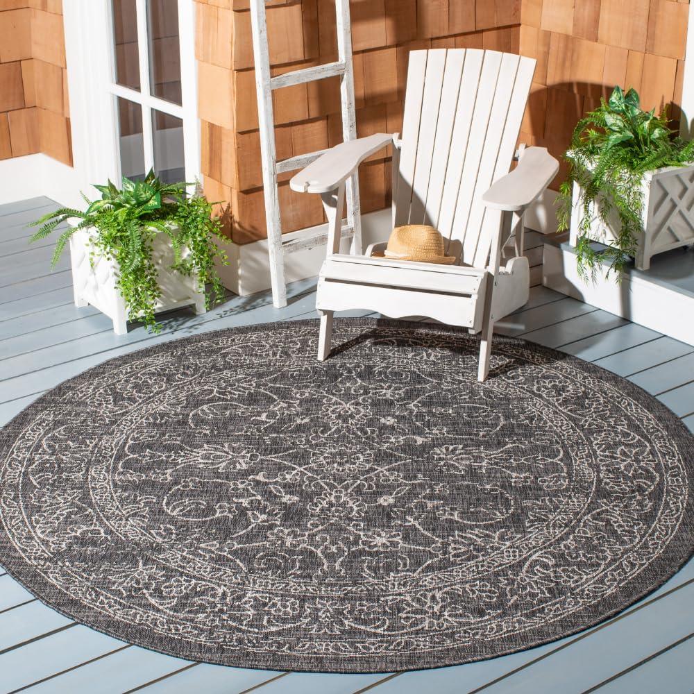 image:imageSAFAVIEH Washable Rug Outdoor Courtyard Collection 9 x 12 Aqua Blue amp Grey NonShedding amp Easy Cleaning Ideal for Patio Backyard Mudroom CY868037121BlackIvory