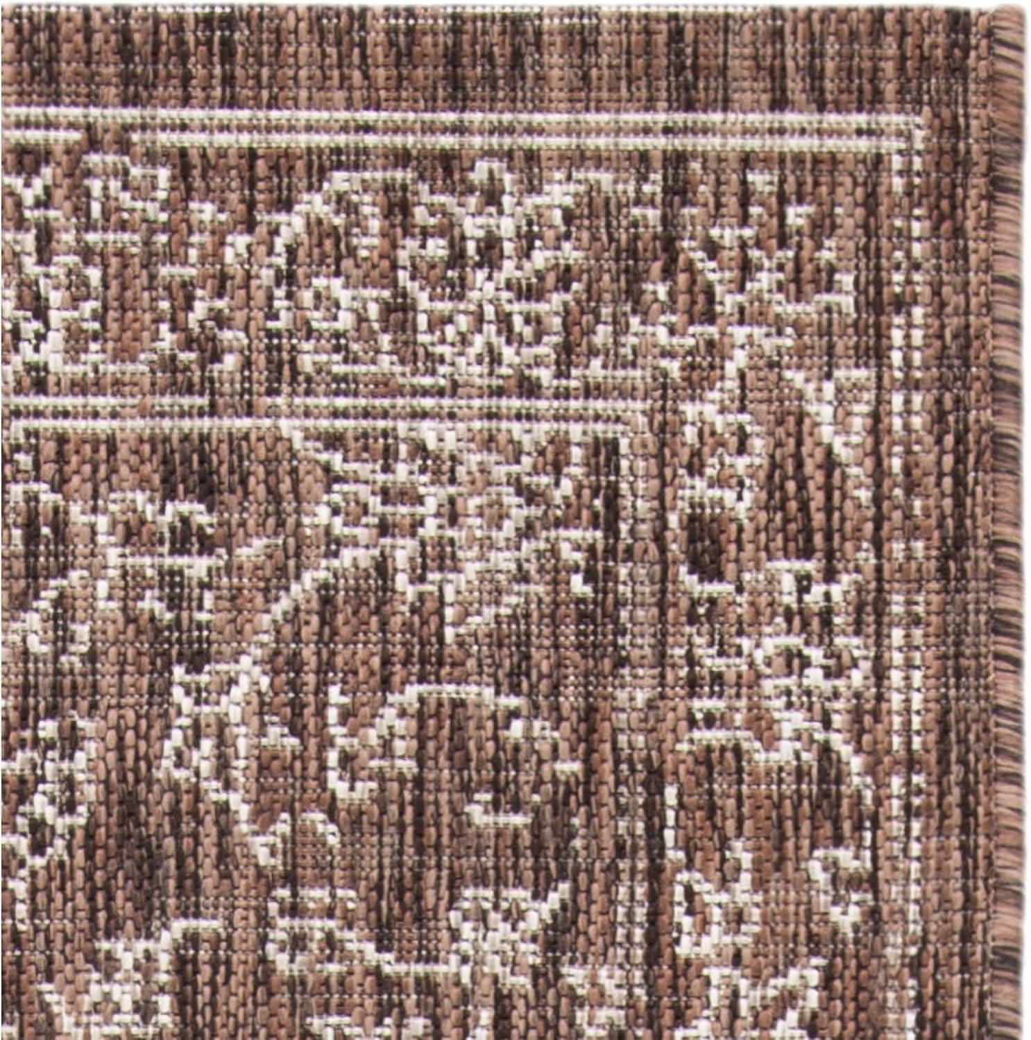 image:imageSAFAVIEH Washable Rug Outdoor Courtyard Collection 9 x 12 Aqua Blue amp Grey NonShedding amp Easy Cleaning Ideal for Patio Backyard Mudroom CY868037121BrownIvory