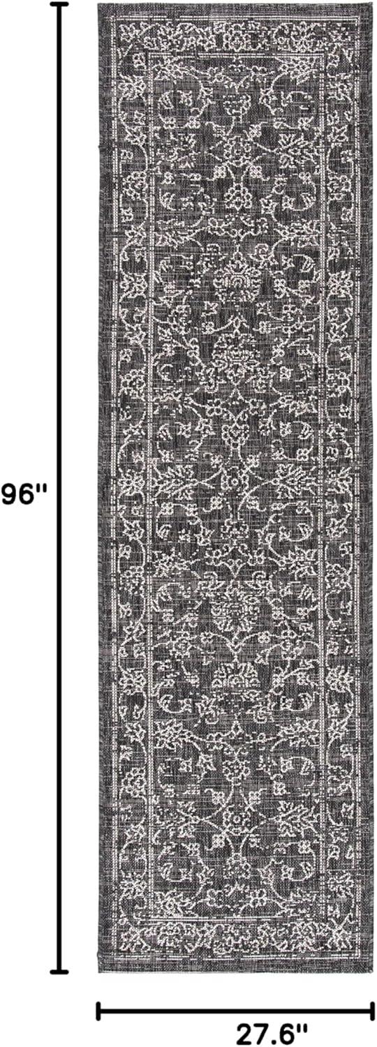 image:imageSAFAVIEH Washable Rug Outdoor Courtyard Collection 9 x 12 Aqua Blue amp Grey NonShedding amp Easy Cleaning Ideal for Patio Backyard Mudroom CY868037121BlackIvory
