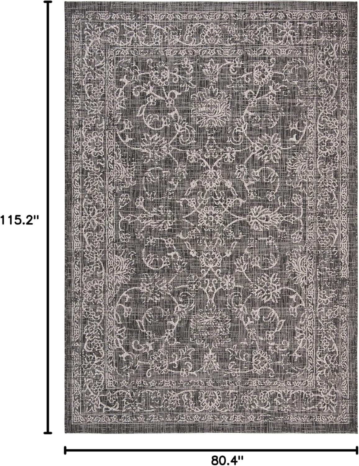 image:imageSAFAVIEH Washable Rug Outdoor Courtyard Collection 9 x 12 Aqua Blue amp Grey NonShedding amp Easy Cleaning Ideal for Patio Backyard Mudroom CY868037121BlackIvory
