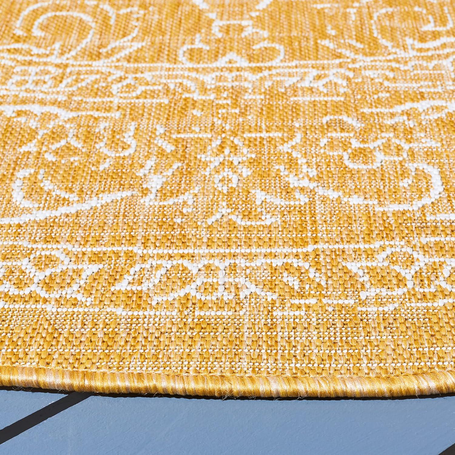 image:imageSAFAVIEH Washable Rug Outdoor Courtyard Collection 9 x 12 Aqua Blue amp Grey NonShedding amp Easy Cleaning Ideal for Patio Backyard Mudroom CY868037121GoldIvory