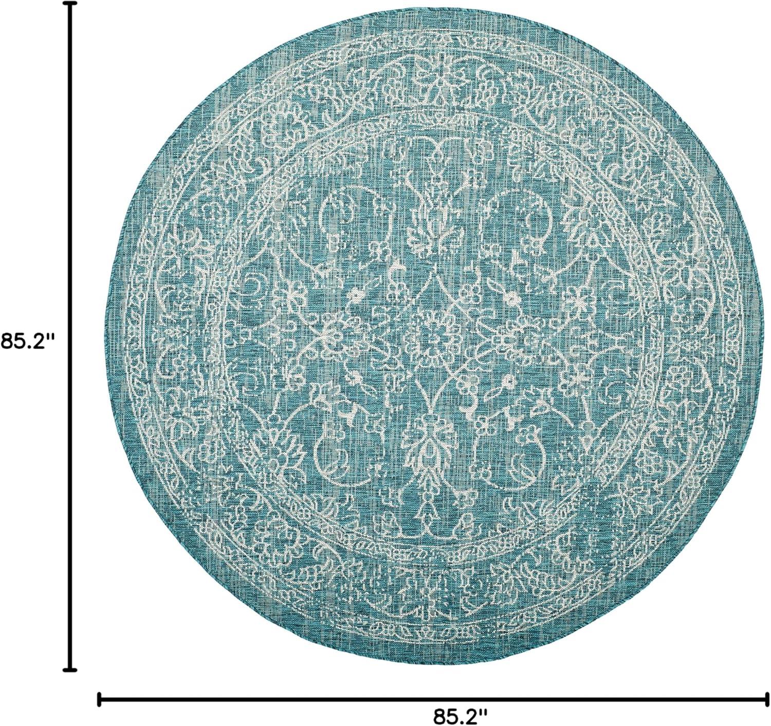 image:imageSAFAVIEH Washable Rug Outdoor Courtyard Collection 9 x 12 Aqua Blue amp Grey NonShedding amp Easy Cleaning Ideal for Patio Backyard Mudroom CY868037121Turquoise