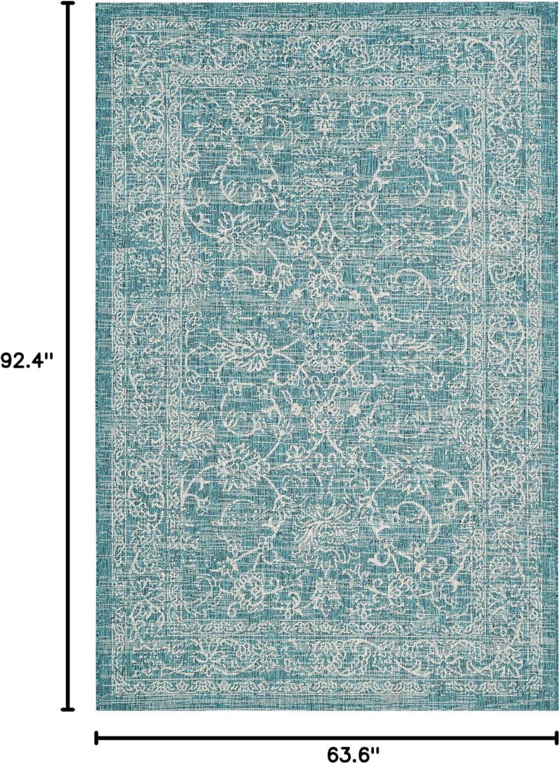 image:imageSAFAVIEH Washable Rug Outdoor Courtyard Collection 9 x 12 Aqua Blue amp Grey NonShedding amp Easy Cleaning Ideal for Patio Backyard Mudroom CY868037121Turquoise