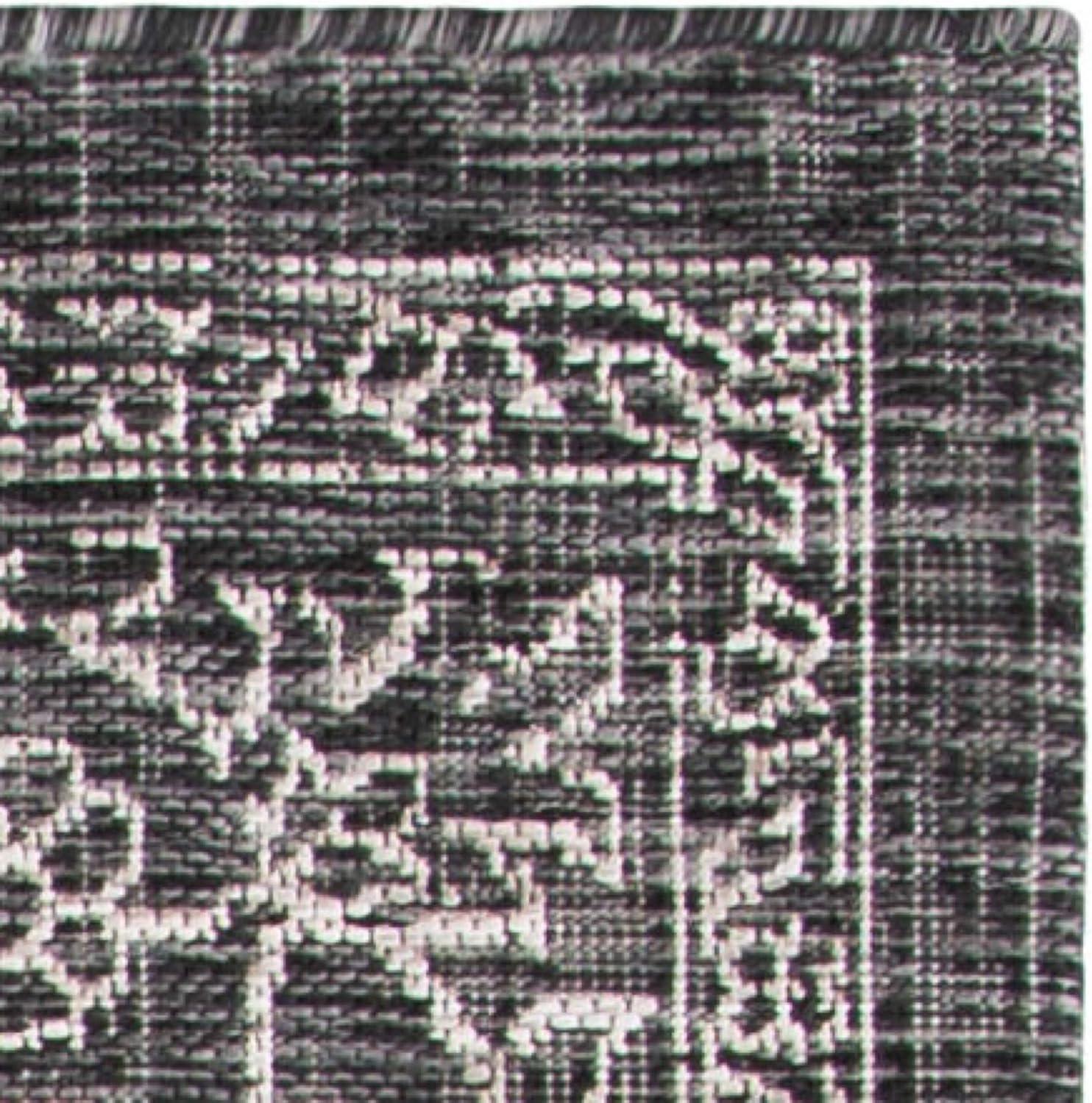 image:imageSAFAVIEH Washable Rug Outdoor Courtyard Collection 9 x 12 Aqua Blue amp Grey NonShedding amp Easy Cleaning Ideal for Patio Backyard Mudroom CY868037121BlackIvory