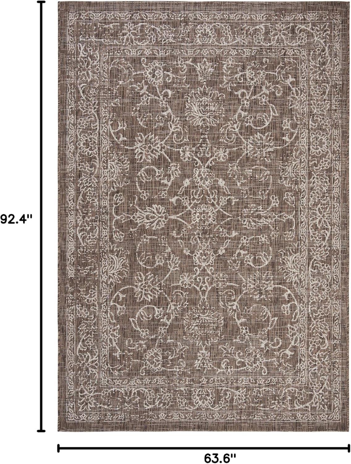 image:imageSAFAVIEH Washable Rug Outdoor Courtyard Collection 9 x 12 Aqua Blue amp Grey NonShedding amp Easy Cleaning Ideal for Patio Backyard Mudroom CY868037121BrownIvory