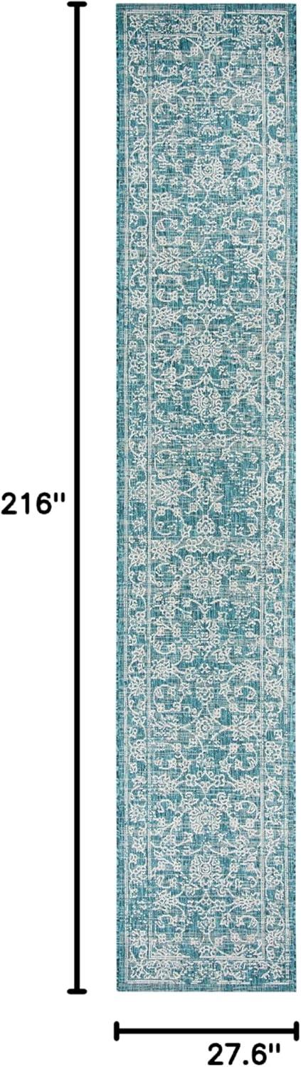 image:imageSAFAVIEH Washable Rug Outdoor Courtyard Collection 9 x 12 Aqua Blue amp Grey NonShedding amp Easy Cleaning Ideal for Patio Backyard Mudroom CY868037121Turquoise