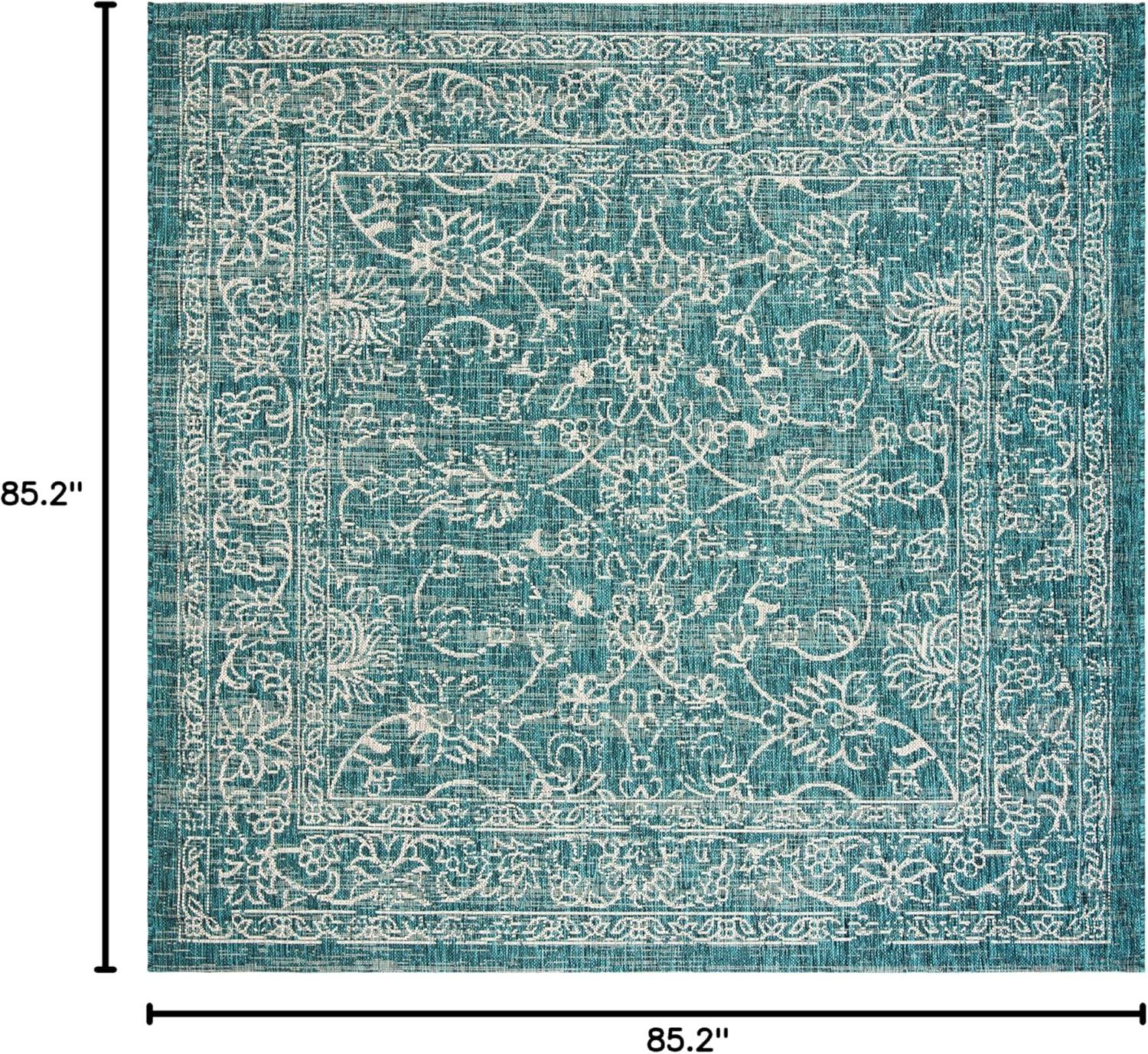 image:imageSAFAVIEH Washable Rug Outdoor Courtyard Collection 9 x 12 Aqua Blue amp Grey NonShedding amp Easy Cleaning Ideal for Patio Backyard Mudroom CY868037121Turquoise