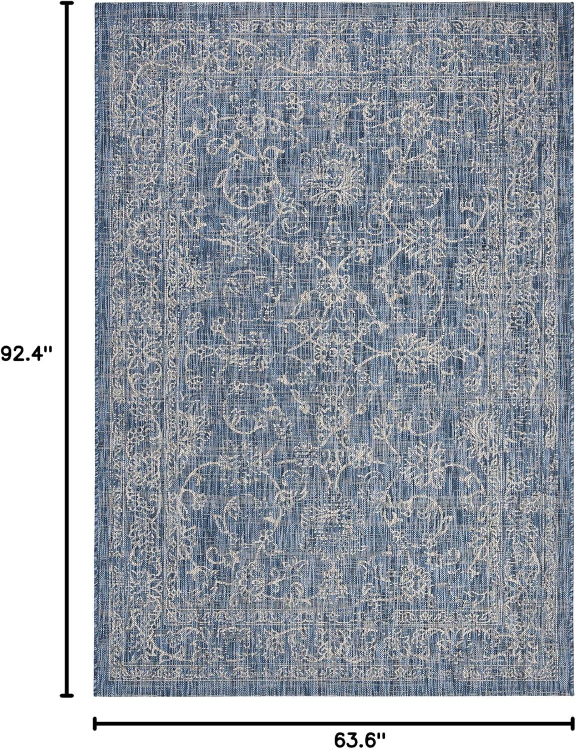 image:imageSAFAVIEH Washable Rug Outdoor Courtyard Collection 9 x 12 Aqua Blue amp Grey NonShedding amp Easy Cleaning Ideal for Patio Backyard Mudroom CY868037121NavyIvory