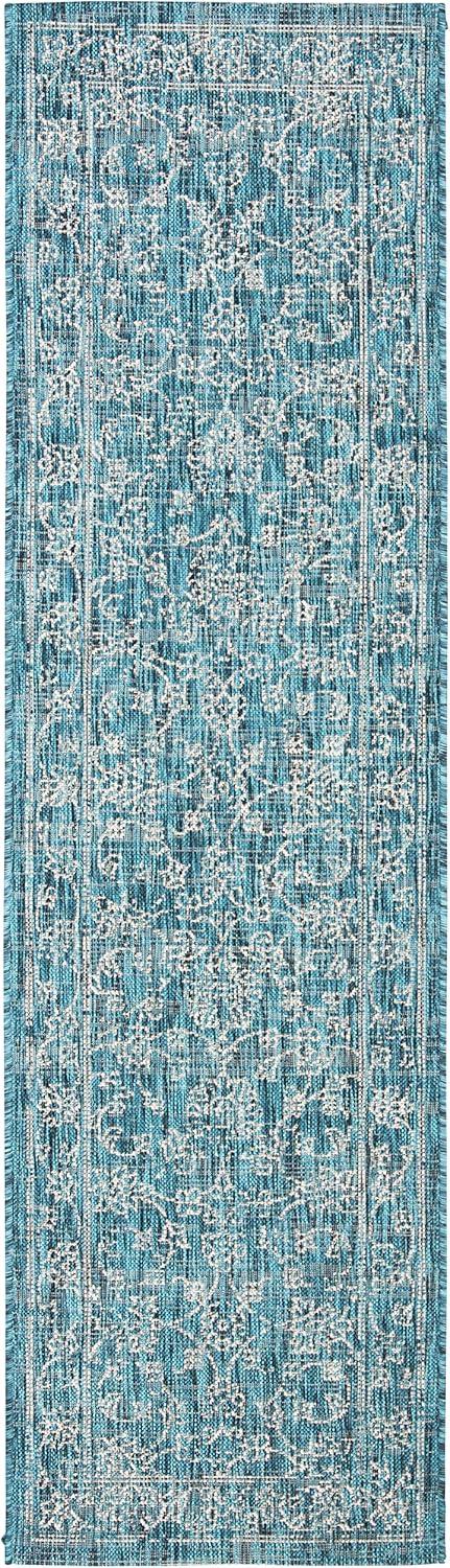 image:imageSAFAVIEH Washable Rug Outdoor Courtyard Collection 9 x 12 Aqua Blue amp Grey NonShedding amp Easy Cleaning Ideal for Patio Backyard Mudroom CY868037121Turquoise