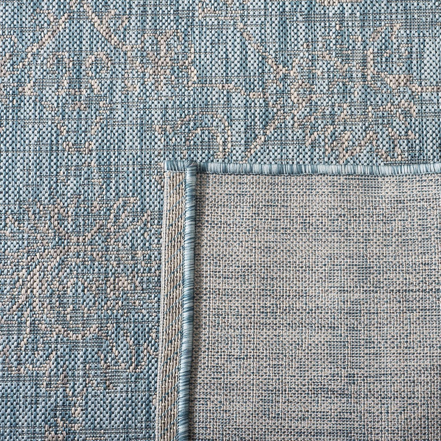 image:imageSAFAVIEH Washable Rug Outdoor Courtyard Collection 9 x 12 Aqua Blue amp Grey NonShedding amp Easy Cleaning Ideal for Patio Backyard Mudroom CY868037121AquaGrey