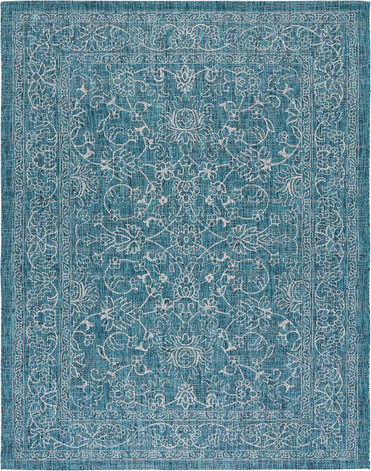 image:imageSAFAVIEH Washable Rug Outdoor Courtyard Collection 9 x 12 Aqua Blue amp Grey NonShedding amp Easy Cleaning Ideal for Patio Backyard Mudroom CY868037121Turquoise
