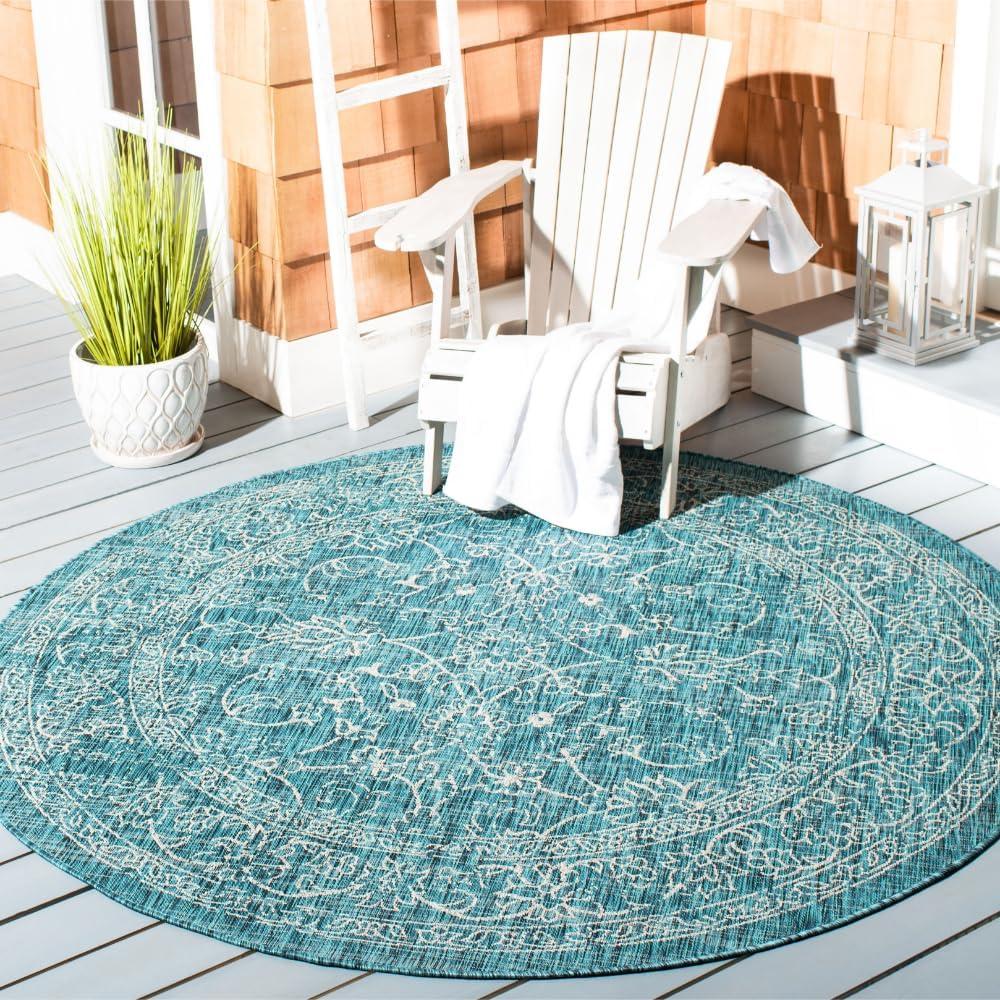 image:imageSAFAVIEH Washable Rug Outdoor Courtyard Collection 9 x 12 Aqua Blue amp Grey NonShedding amp Easy Cleaning Ideal for Patio Backyard Mudroom CY868037121Turquoise