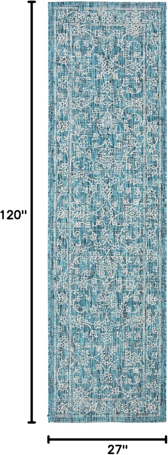 image:imageSAFAVIEH Washable Rug Outdoor Courtyard Collection 9 x 12 Aqua Blue amp Grey NonShedding amp Easy Cleaning Ideal for Patio Backyard Mudroom CY868037121Turquoise
