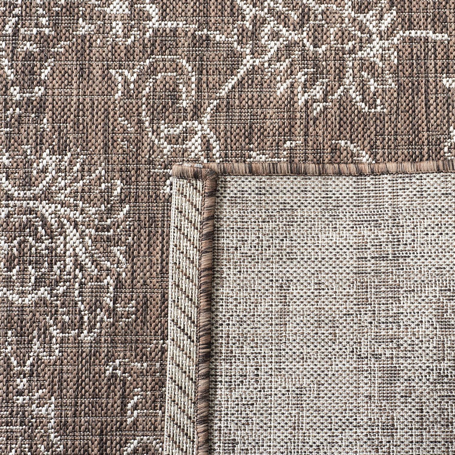 image:imageSAFAVIEH Washable Rug Outdoor Courtyard Collection 9 x 12 Aqua Blue amp Grey NonShedding amp Easy Cleaning Ideal for Patio Backyard Mudroom CY868037121BrownIvory