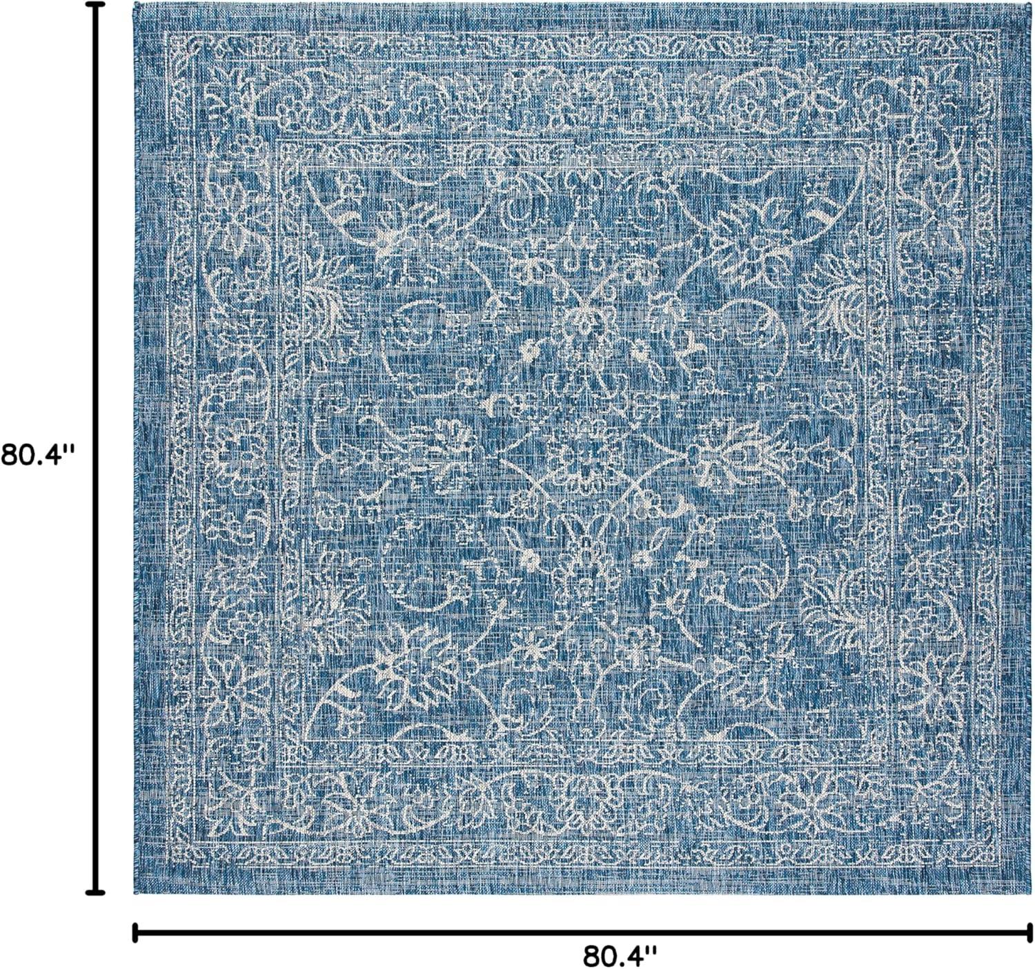 image:imageSAFAVIEH Washable Rug Outdoor Courtyard Collection 9 x 12 Aqua Blue amp Grey NonShedding amp Easy Cleaning Ideal for Patio Backyard Mudroom CY868037121NavyIvory