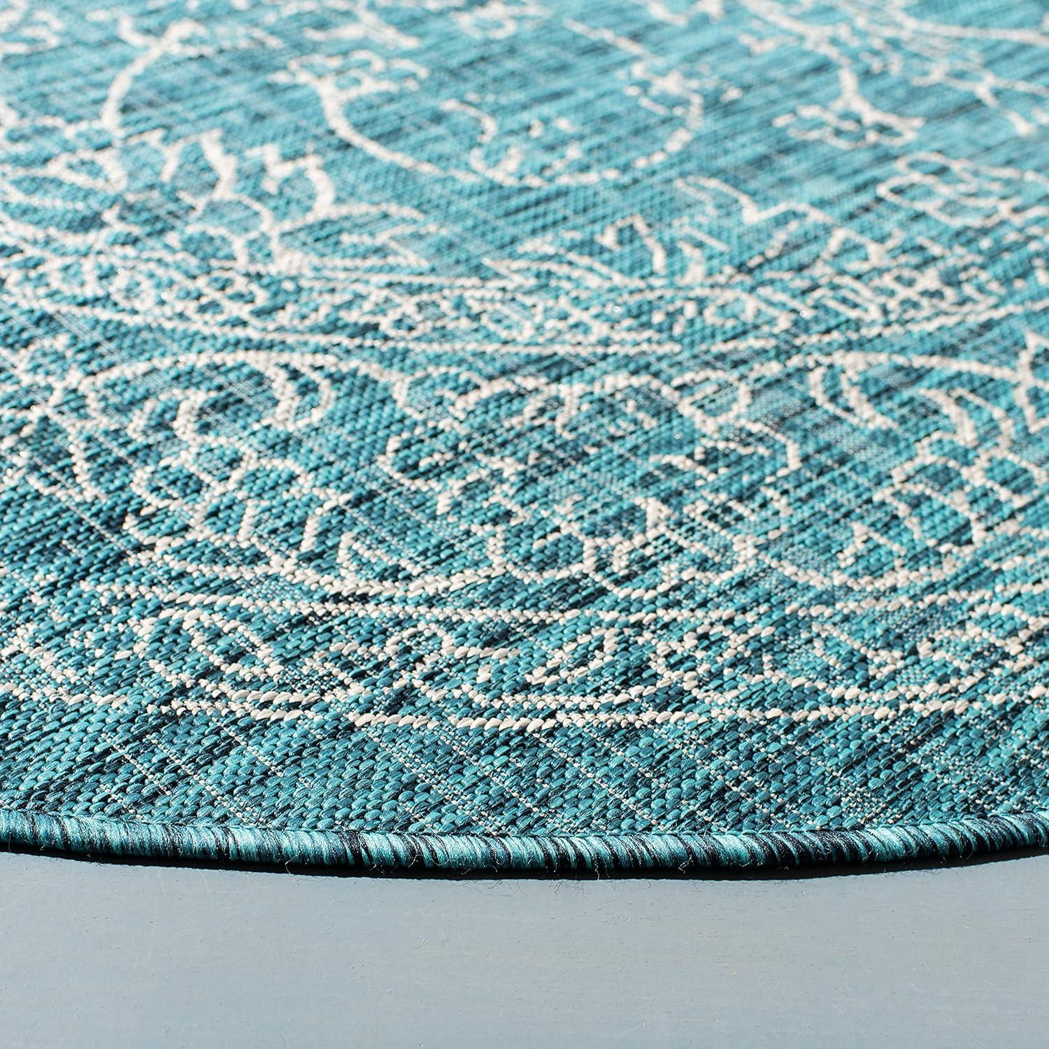 image:imageSAFAVIEH Washable Rug Outdoor Courtyard Collection 9 x 12 Aqua Blue amp Grey NonShedding amp Easy Cleaning Ideal for Patio Backyard Mudroom CY868037121Turquoise