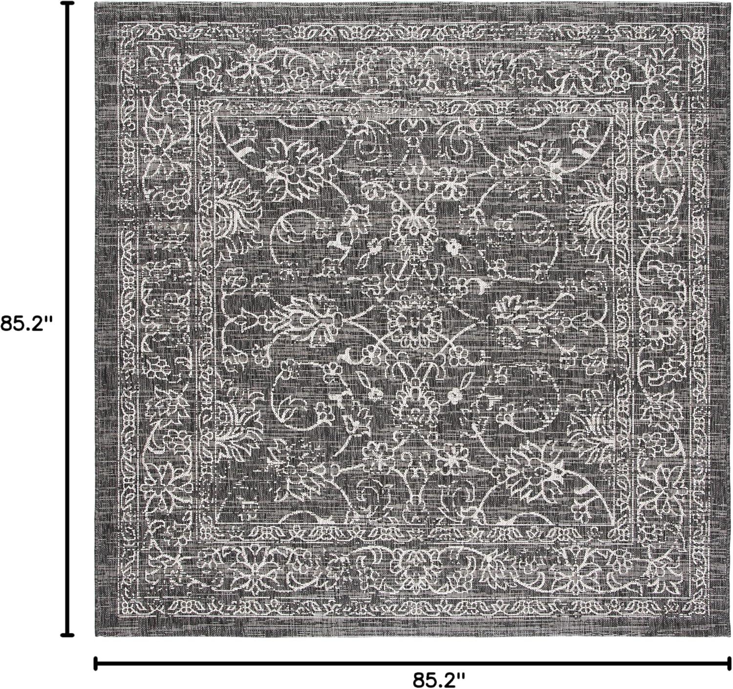 image:imageSAFAVIEH Washable Rug Outdoor Courtyard Collection 9 x 12 Aqua Blue amp Grey NonShedding amp Easy Cleaning Ideal for Patio Backyard Mudroom CY868037121BlackIvory