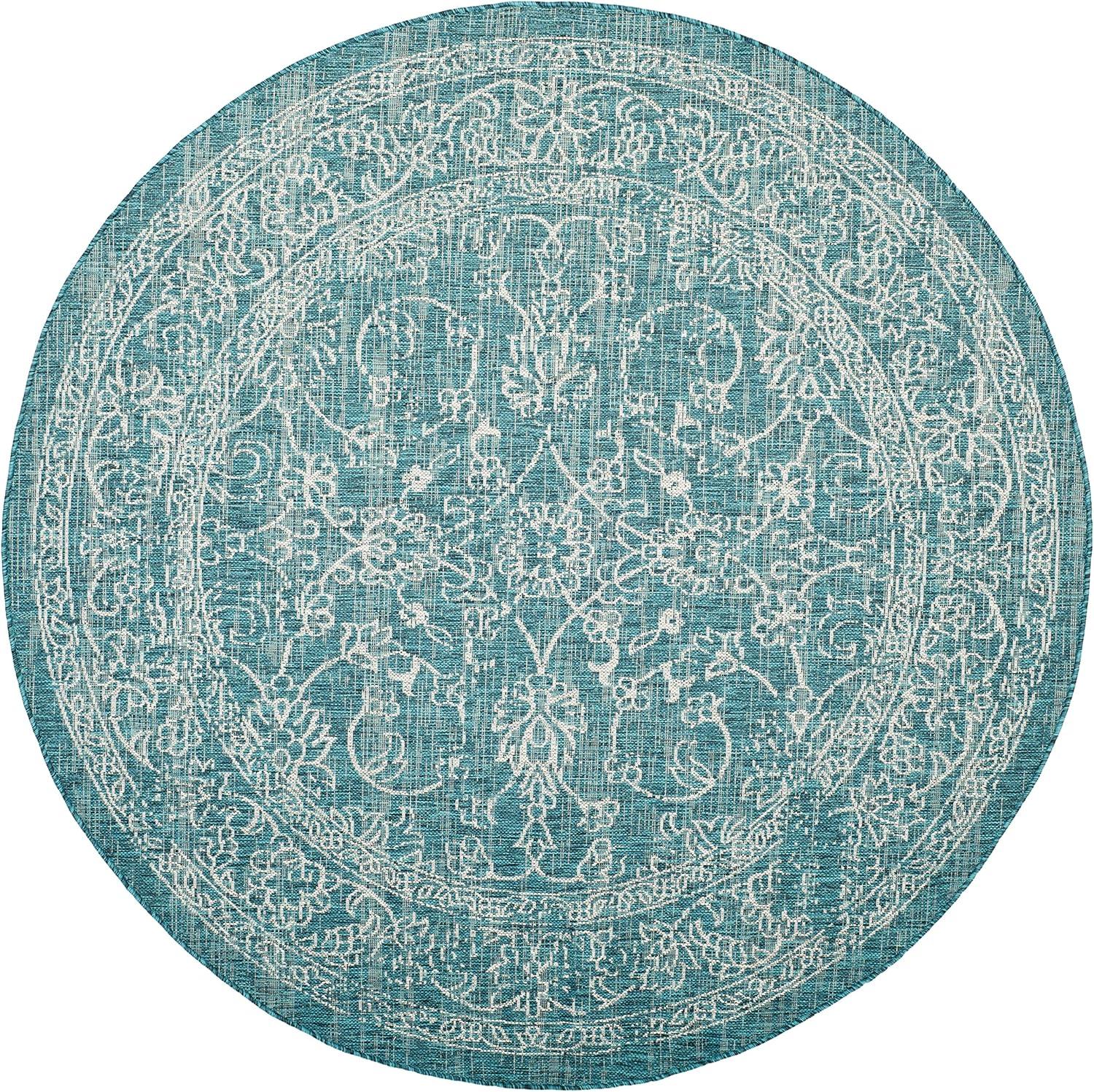 image:imageSAFAVIEH Washable Rug Outdoor Courtyard Collection 9 x 12 Aqua Blue amp Grey NonShedding amp Easy Cleaning Ideal for Patio Backyard Mudroom CY868037121Turquoise