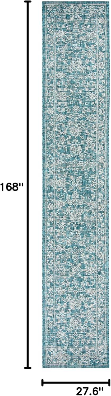 image:imageSAFAVIEH Washable Rug Outdoor Courtyard Collection 9 x 12 Aqua Blue amp Grey NonShedding amp Easy Cleaning Ideal for Patio Backyard Mudroom CY868037121Turquoise