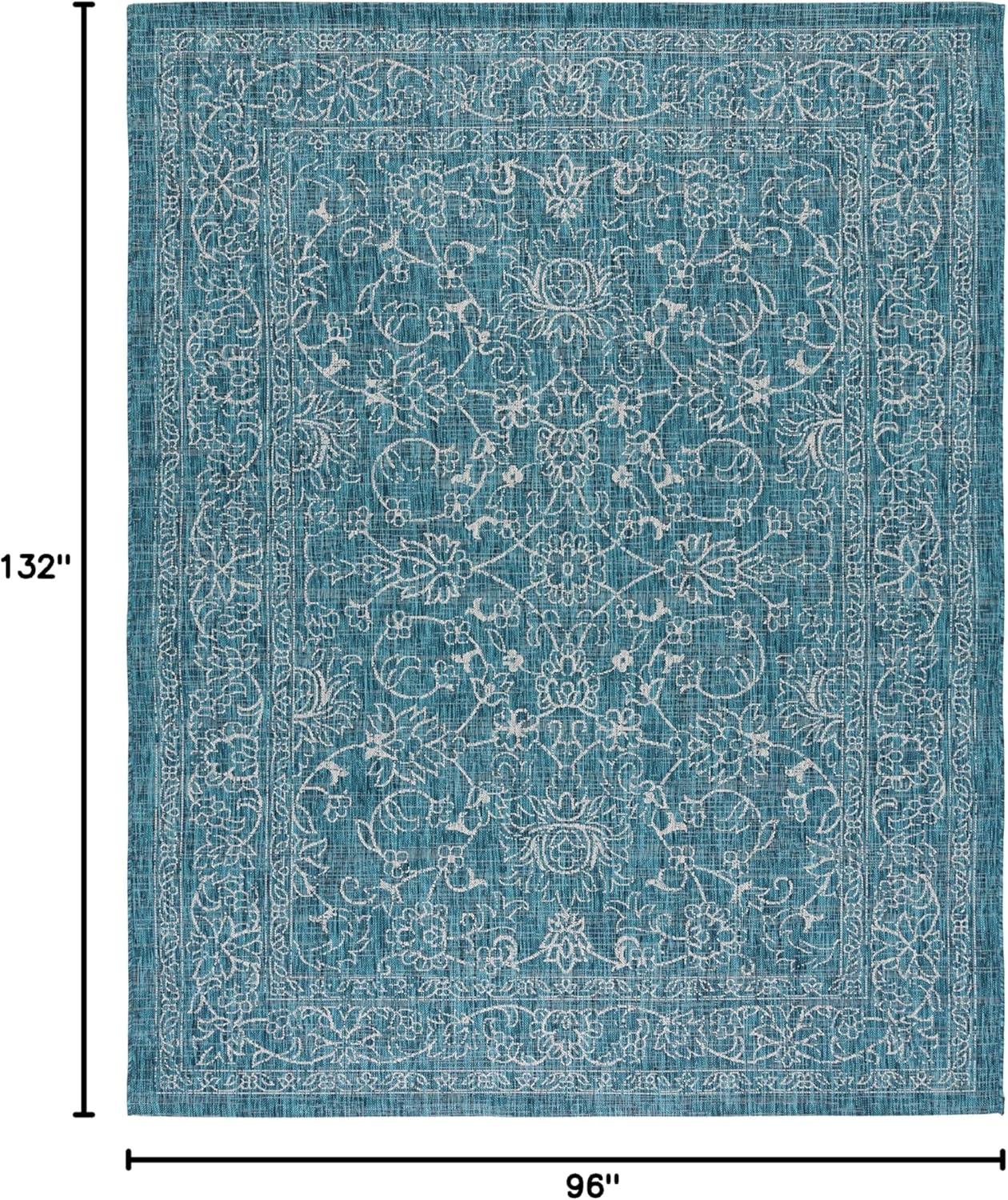 image:imageSAFAVIEH Washable Rug Outdoor Courtyard Collection 9 x 12 Aqua Blue amp Grey NonShedding amp Easy Cleaning Ideal for Patio Backyard Mudroom CY868037121Turquoise