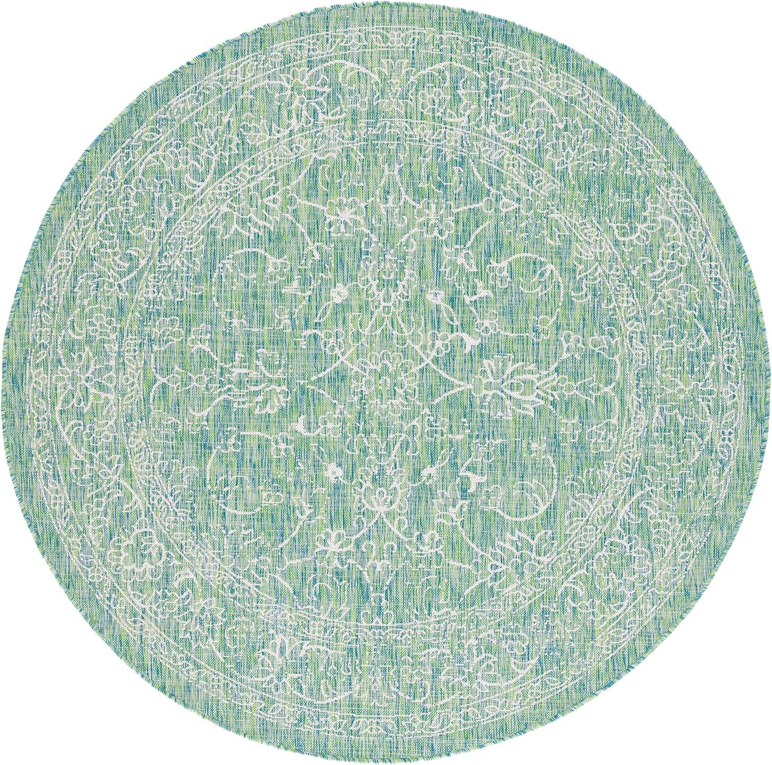 image:imageSAFAVIEH Washable Rug Outdoor Courtyard Collection 9 x 12 Aqua Blue amp Grey NonShedding amp Easy Cleaning Ideal for Patio Backyard Mudroom CY868037121GreenIvory