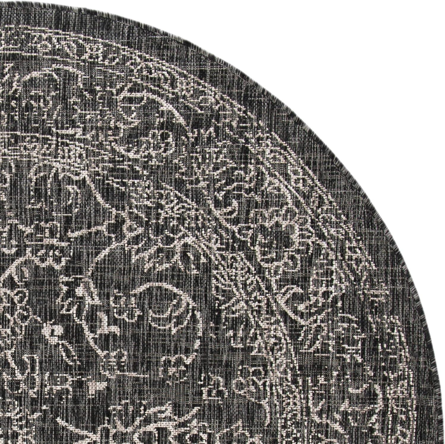 image:imageSAFAVIEH Washable Rug Outdoor Courtyard Collection 9 x 12 Aqua Blue amp Grey NonShedding amp Easy Cleaning Ideal for Patio Backyard Mudroom CY868037121BlackIvory