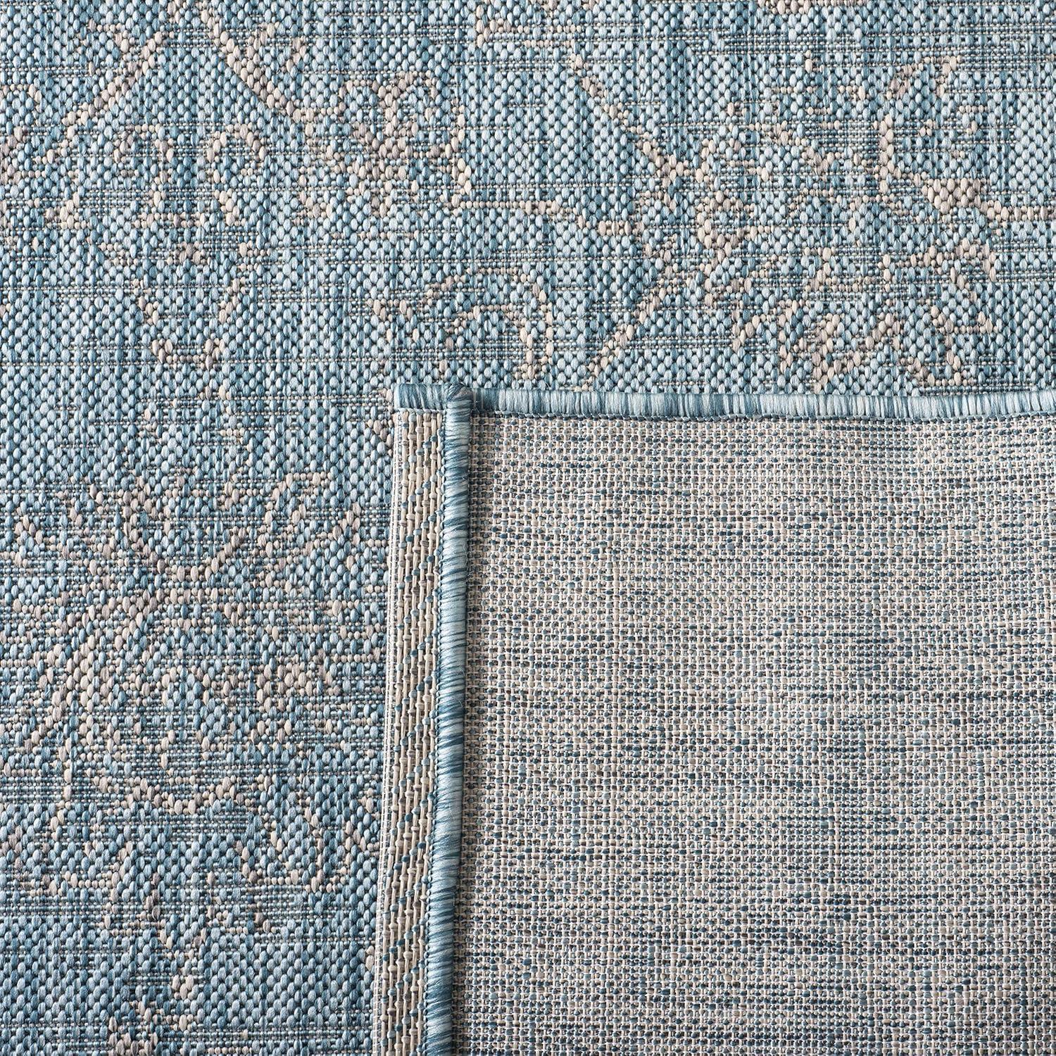 image:imageSAFAVIEH Washable Rug Outdoor Courtyard Collection 9 x 12 Aqua Blue amp Grey NonShedding amp Easy Cleaning Ideal for Patio Backyard Mudroom CY868037121AquaGrey
