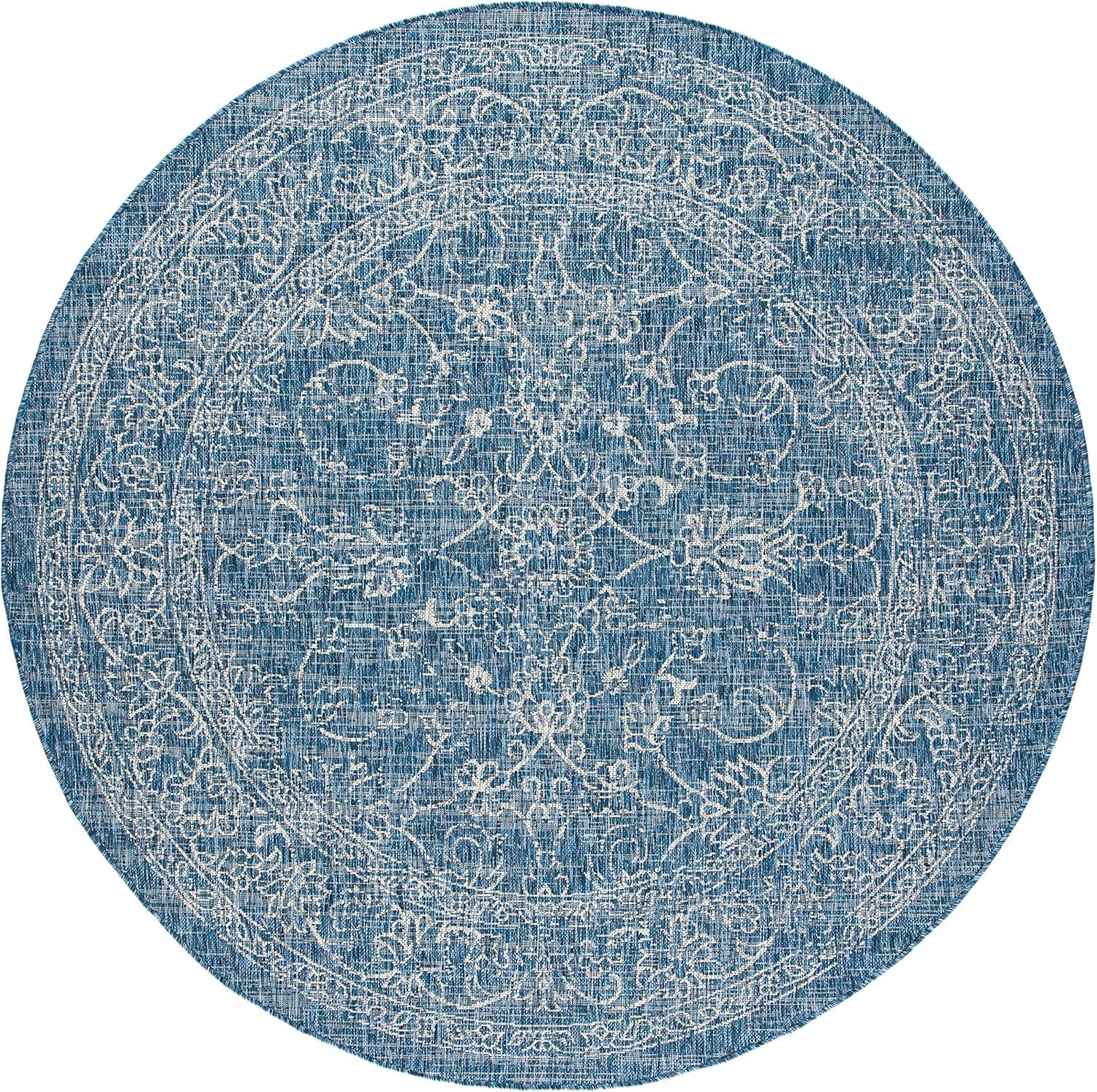 image:imageSAFAVIEH Washable Rug Outdoor Courtyard Collection 9 x 12 Aqua Blue amp Grey NonShedding amp Easy Cleaning Ideal for Patio Backyard Mudroom CY868037121NavyIvory