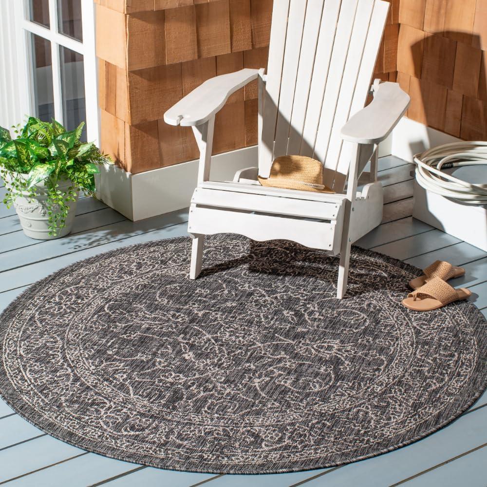 image:imageSAFAVIEH Washable Rug Outdoor Courtyard Collection 9 x 12 Aqua Blue amp Grey NonShedding amp Easy Cleaning Ideal for Patio Backyard Mudroom CY868037121BlackIvory