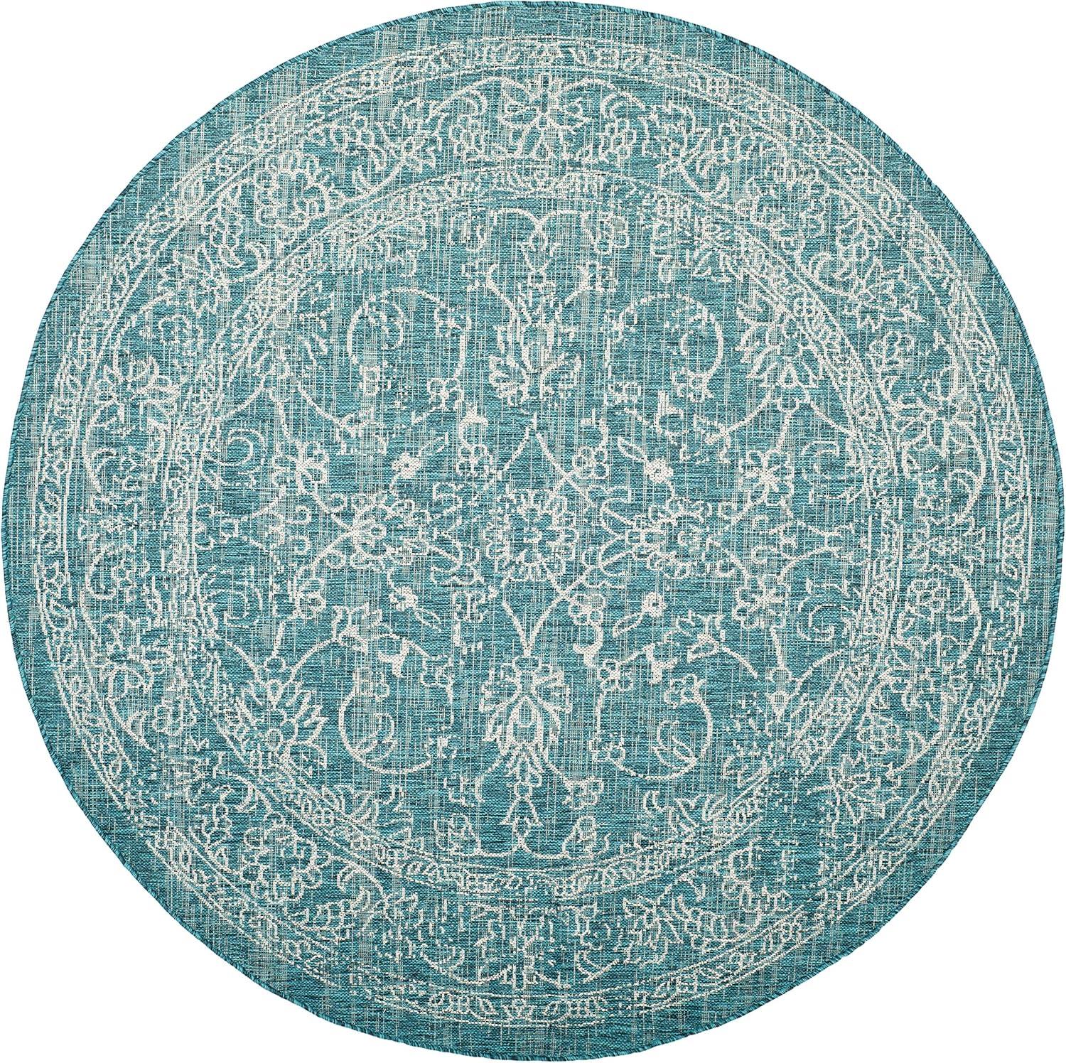 image:imageSAFAVIEH Washable Rug Outdoor Courtyard Collection 9 x 12 Aqua Blue amp Grey NonShedding amp Easy Cleaning Ideal for Patio Backyard Mudroom CY868037121Turquoise