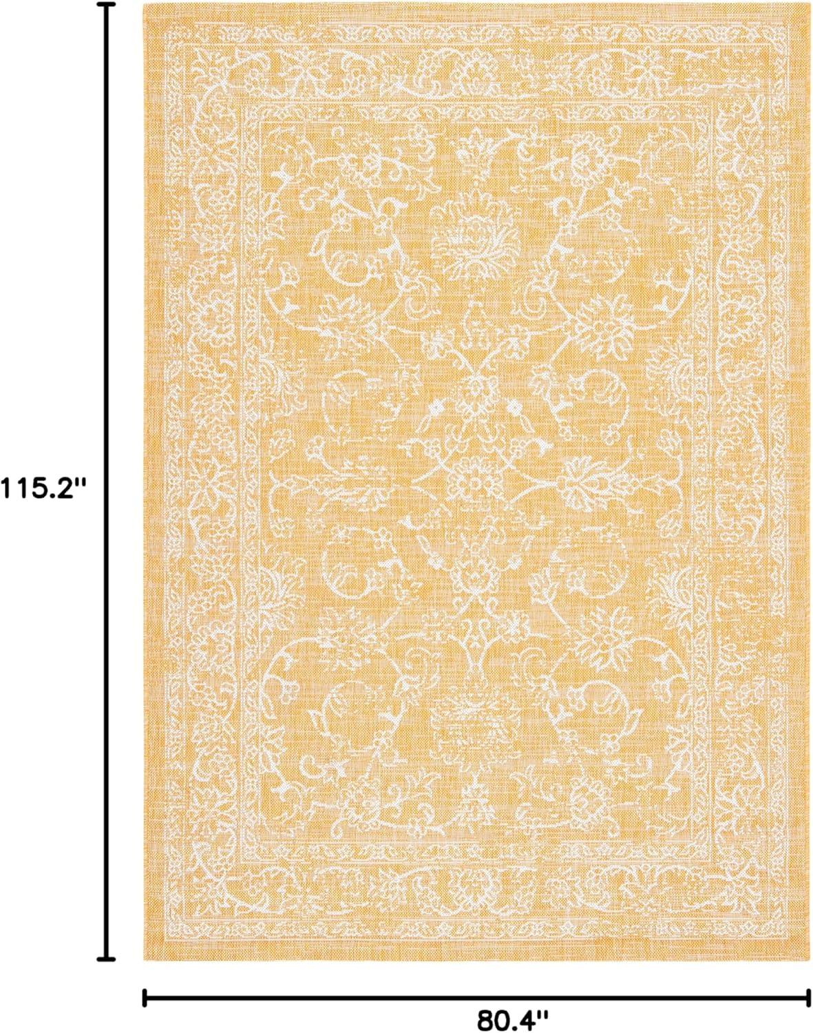 image:imageSAFAVIEH Washable Rug Outdoor Courtyard Collection 9 x 12 Aqua Blue amp Grey NonShedding amp Easy Cleaning Ideal for Patio Backyard Mudroom CY868037121GoldIvory