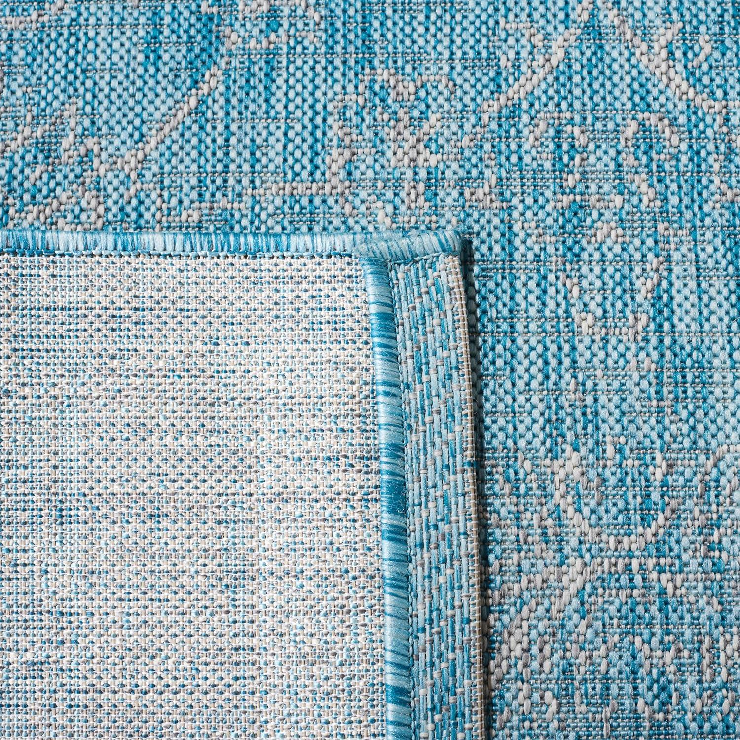 image:imageSAFAVIEH Washable Rug Outdoor Courtyard Collection 9 x 12 Aqua Blue amp Grey NonShedding amp Easy Cleaning Ideal for Patio Backyard Mudroom CY868037121AquaGrey