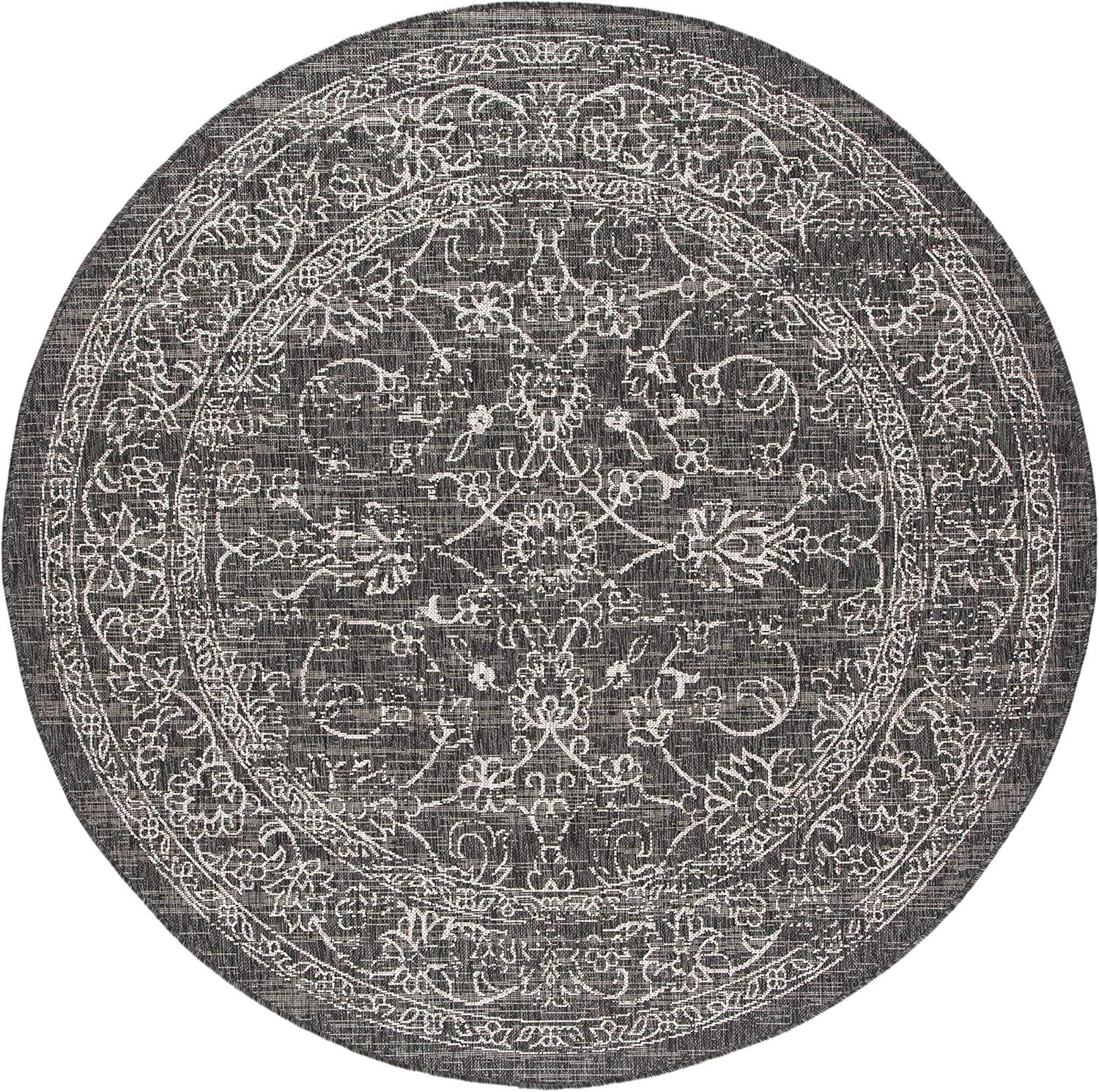 image:imageSAFAVIEH Washable Rug Outdoor Courtyard Collection 9 x 12 Aqua Blue amp Grey NonShedding amp Easy Cleaning Ideal for Patio Backyard Mudroom CY868037121BlackIvory