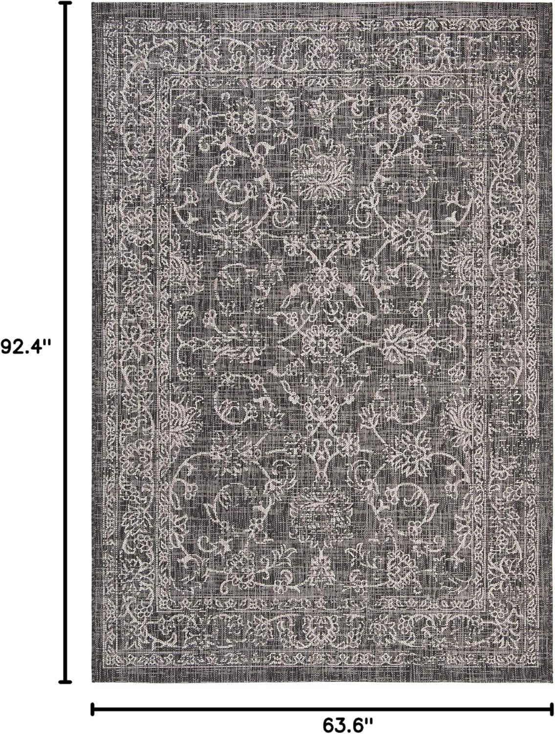 image:imageSAFAVIEH Washable Rug Outdoor Courtyard Collection 9 x 12 Aqua Blue amp Grey NonShedding amp Easy Cleaning Ideal for Patio Backyard Mudroom CY868037121BlackIvory