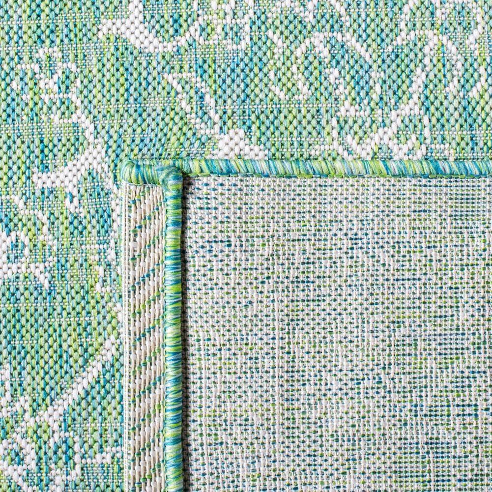 image:imageSAFAVIEH Washable Rug Outdoor Courtyard Collection 9 x 12 Aqua Blue amp Grey NonShedding amp Easy Cleaning Ideal for Patio Backyard Mudroom CY868037121GreenIvory
