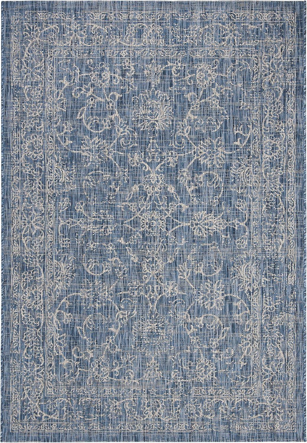 image:imageSAFAVIEH Washable Rug Outdoor Courtyard Collection 9 x 12 Aqua Blue amp Grey NonShedding amp Easy Cleaning Ideal for Patio Backyard Mudroom CY868037121NavyIvory