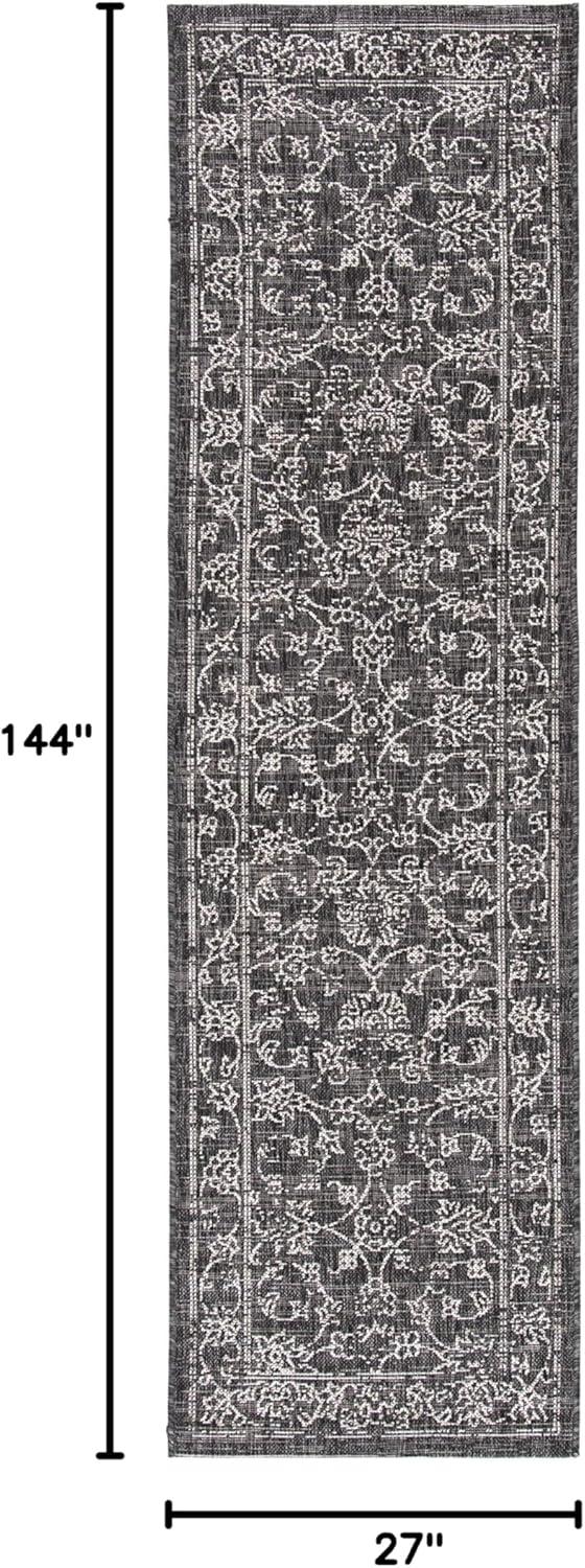 image:imageSAFAVIEH Washable Rug Outdoor Courtyard Collection 9 x 12 Aqua Blue amp Grey NonShedding amp Easy Cleaning Ideal for Patio Backyard Mudroom CY868037121BlackIvory