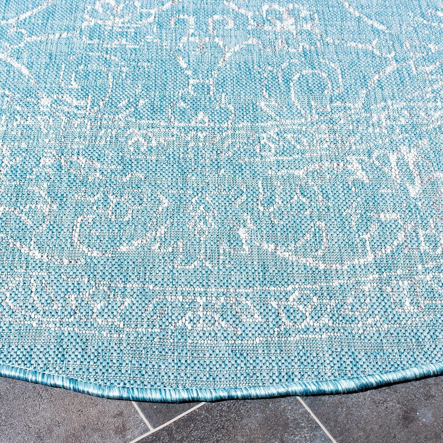 image:imageSAFAVIEH Washable Rug Outdoor Courtyard Collection 9 x 12 Aqua Blue amp Grey NonShedding amp Easy Cleaning Ideal for Patio Backyard Mudroom CY868037121Turquoise
