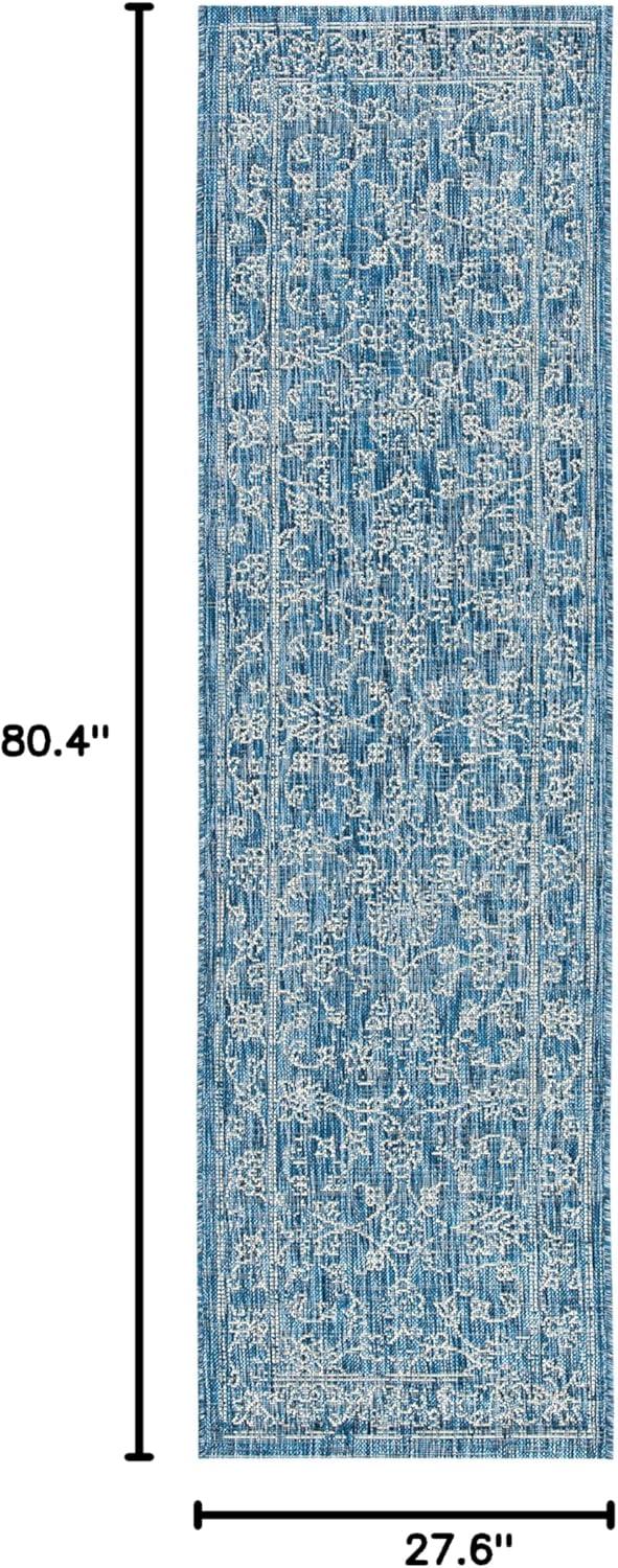 image:imageSAFAVIEH Washable Rug Outdoor Courtyard Collection 9 x 12 Aqua Blue amp Grey NonShedding amp Easy Cleaning Ideal for Patio Backyard Mudroom CY868037121NavyIvory