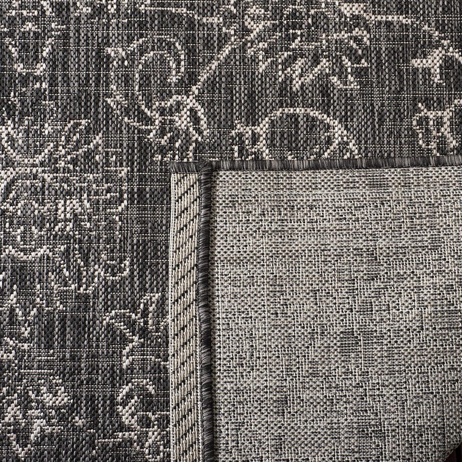 image:imageSAFAVIEH Washable Rug Outdoor Courtyard Collection 9 x 12 Aqua Blue amp Grey NonShedding amp Easy Cleaning Ideal for Patio Backyard Mudroom CY868037121BlackIvory