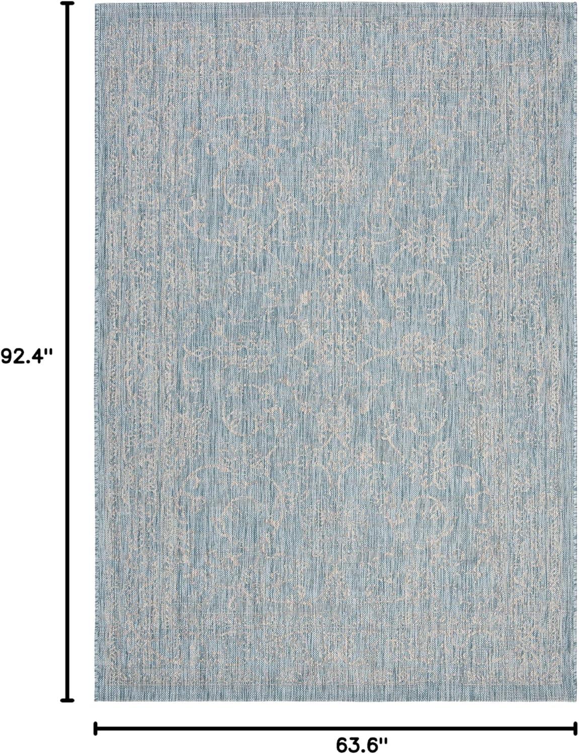 image:imageSAFAVIEH Washable Rug Outdoor Courtyard Collection 9 x 12 Aqua Blue amp Grey NonShedding amp Easy Cleaning Ideal for Patio Backyard Mudroom CY868037121AquaGrey