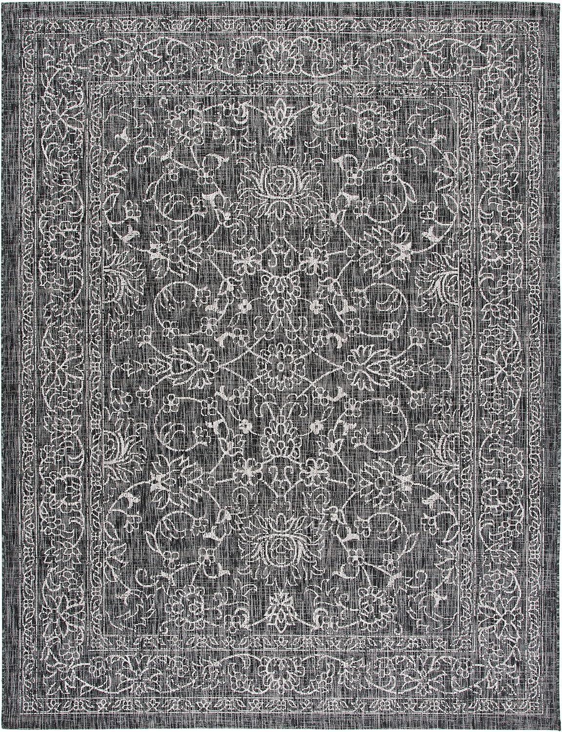image:imageSAFAVIEH Washable Rug Outdoor Courtyard Collection 9 x 12 Aqua Blue amp Grey NonShedding amp Easy Cleaning Ideal for Patio Backyard Mudroom CY868037121BlackIvory