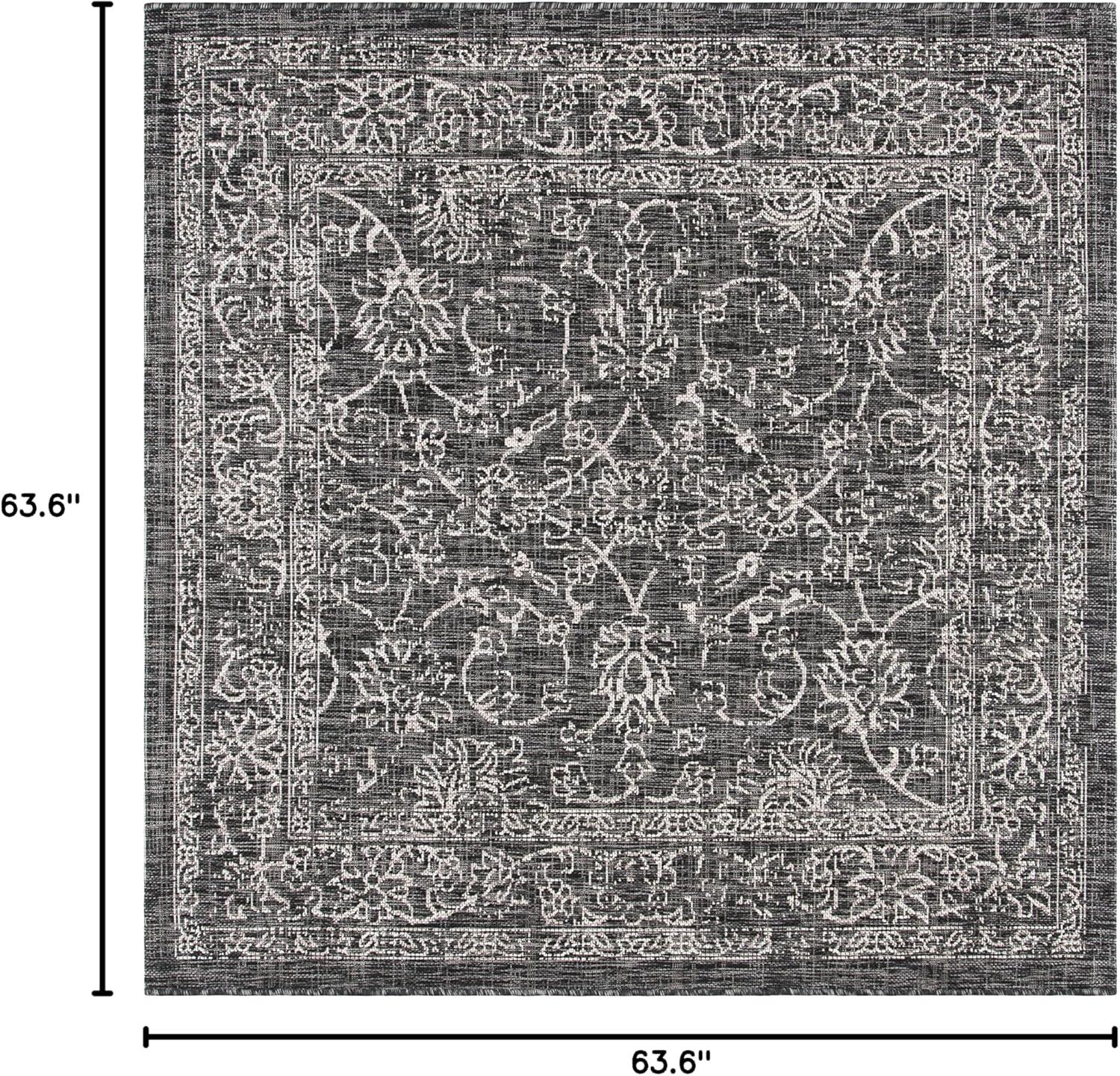 image:imageSAFAVIEH Washable Rug Outdoor Courtyard Collection 9 x 12 Aqua Blue amp Grey NonShedding amp Easy Cleaning Ideal for Patio Backyard Mudroom CY868037121BlackIvory