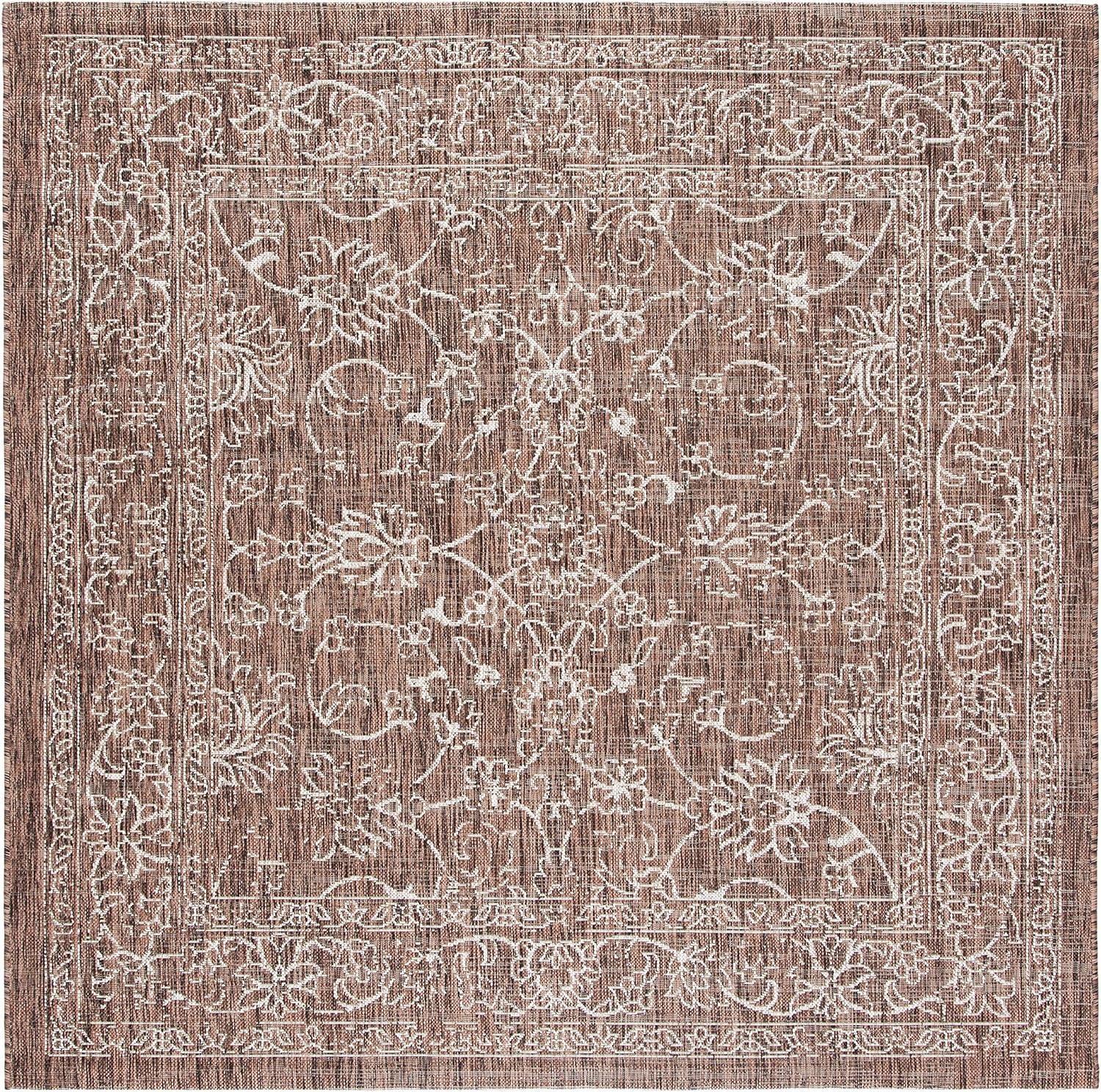 image:imageSAFAVIEH Washable Rug Outdoor Courtyard Collection 9 x 12 Aqua Blue amp Grey NonShedding amp Easy Cleaning Ideal for Patio Backyard Mudroom CY868037121BrownIvory